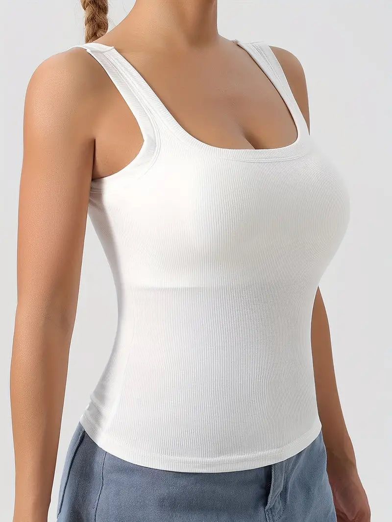 Dawndesslo™ Sports Tank Top With Detachable Chest Pad