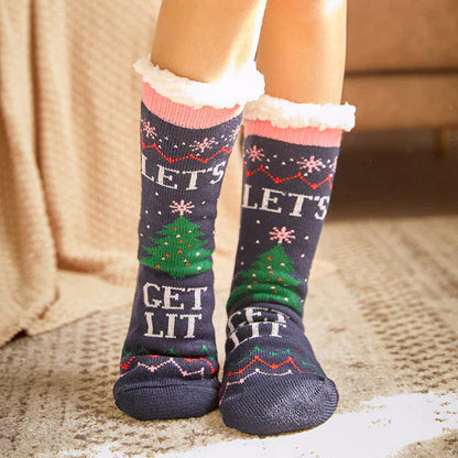 Christmas Lamb Wool Floor Socks