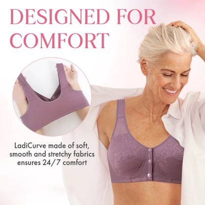 Rosette Bra Wireless Front Button Bras For Seniors Large Size Bra For Women