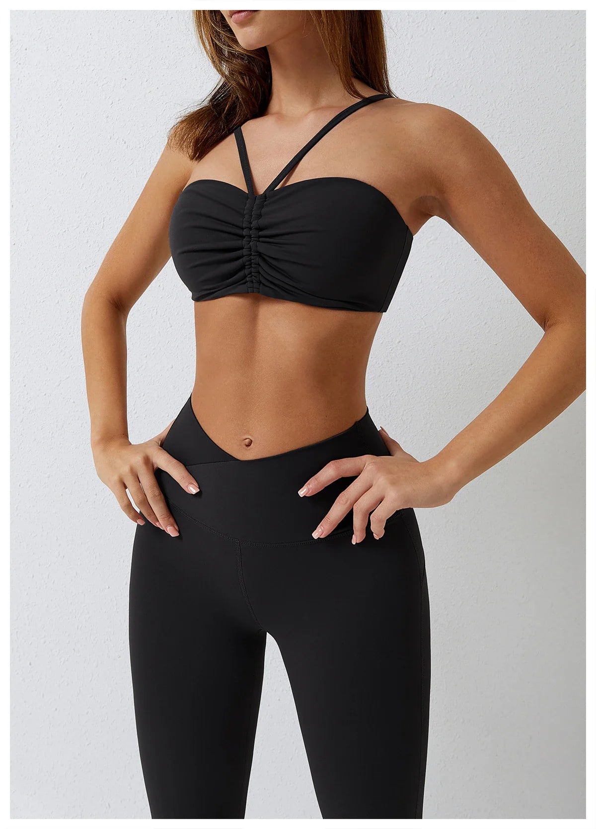 Womens 2 Piece V Neck Crop/Leggings