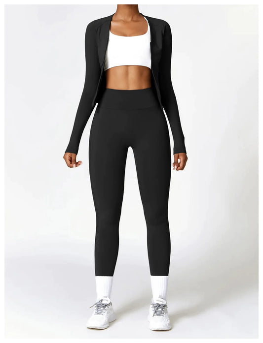 2 Piece Seamless Leggings with full zip up