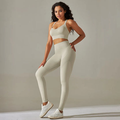 Women's Seamless Yoga/Fitness Bra and Leggings Set