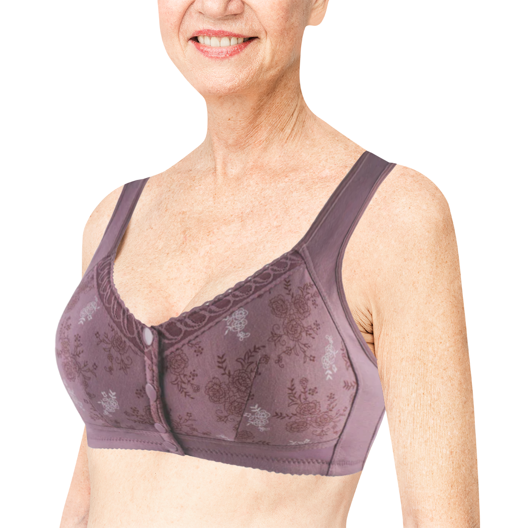 Rose Bra Wireless Front Button Bras For Seniors Plus Size For Women