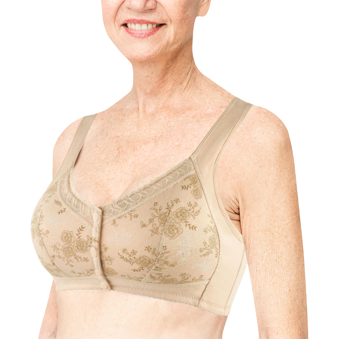 Rose Bra Wireless Front Button Bras For Seniors Plus Size For Women