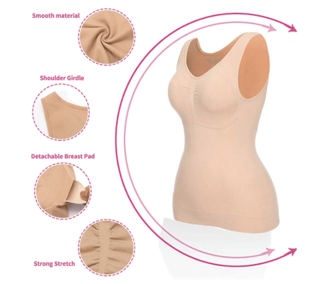 Exclusive Wholesale Quantity Discounts: Cami Top with "5 Zones" InstaShaper Technology