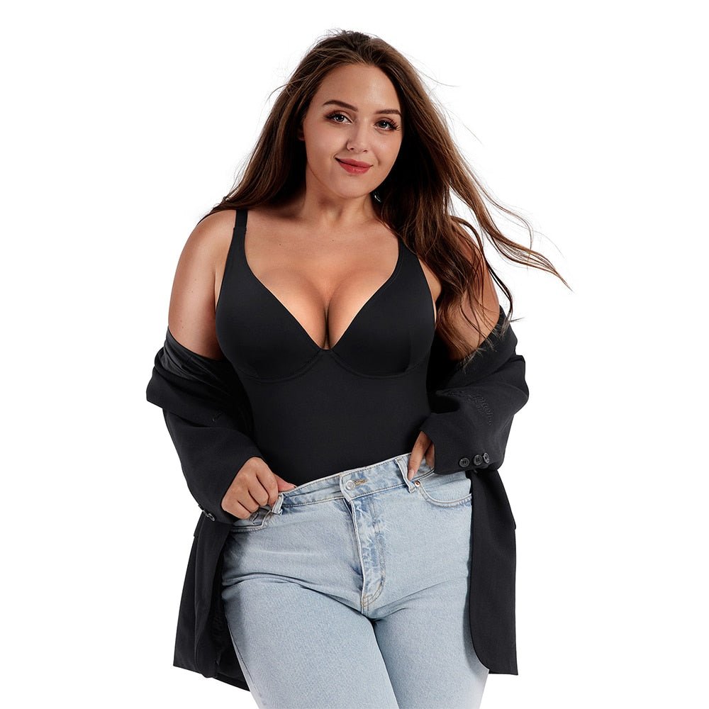 Deep V Neck Backless Sculpting Bodysuit