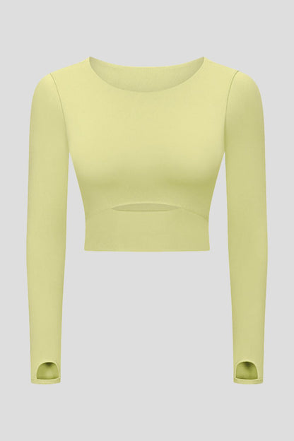 Cut Out Front Crop Yoga Tee