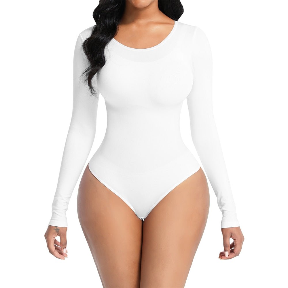 Long Sleeve Thong Bodysuit - Body Sculpt Shapewear